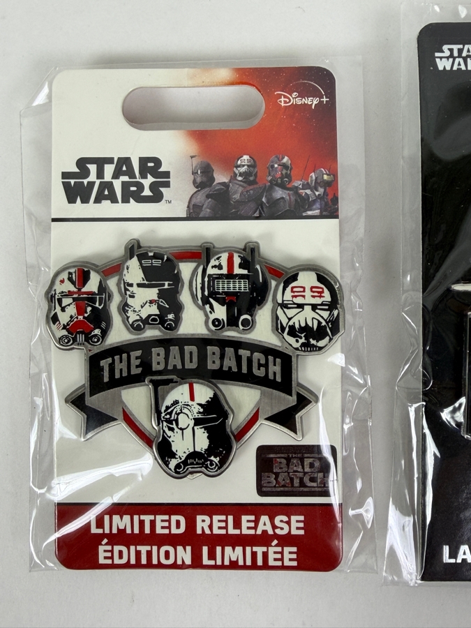 Disney Parks Star Wars Pin Set - Imperial Patrol LE 5000, The Last Jedi Rey Hero LE, Droid Depot BB-8 LE 1500 & Chewie Is My Copilot LE 5000
 [Photo 3]