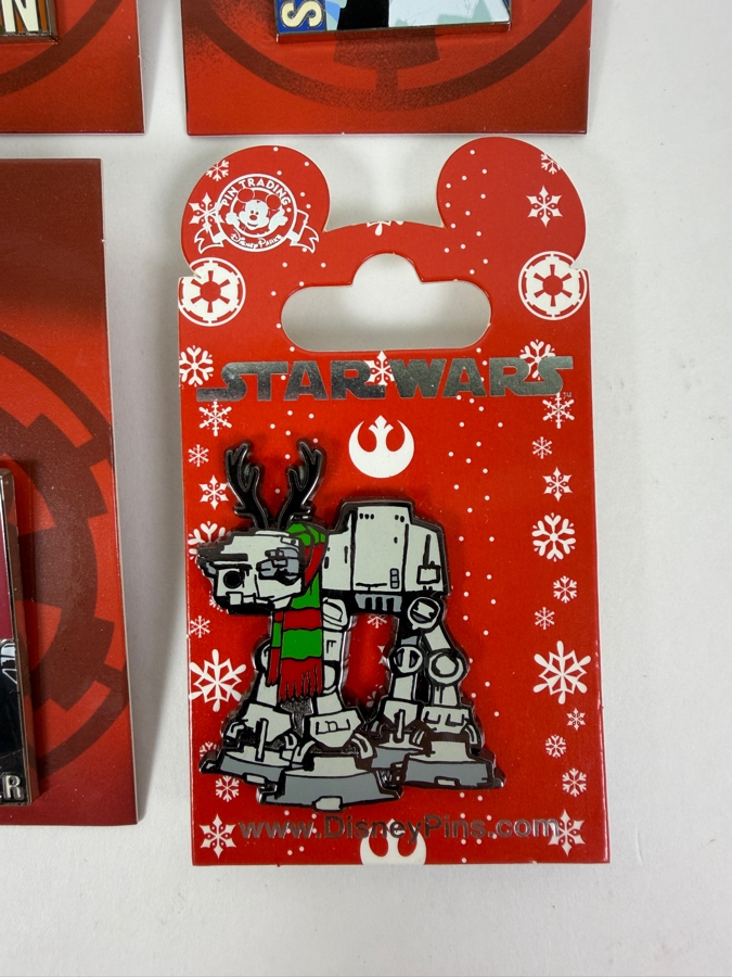 Disney Star Wars Pin Set - Rogue One Character Collection And 2016 Holiday Christmas AT-AT Reindeer With Scarf Enamel Trading Pins [Photo 5]
