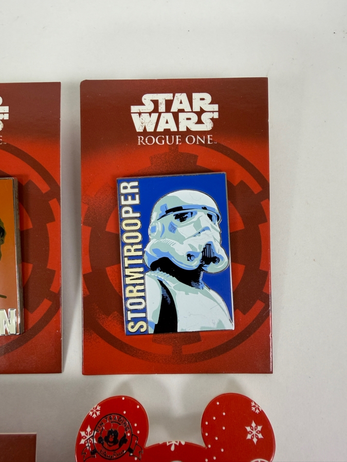Disney Star Wars Pin Set - Rogue One Character Collection And 2016 Holiday Christmas AT-AT Reindeer With Scarf Enamel Trading Pins [Photo 3]