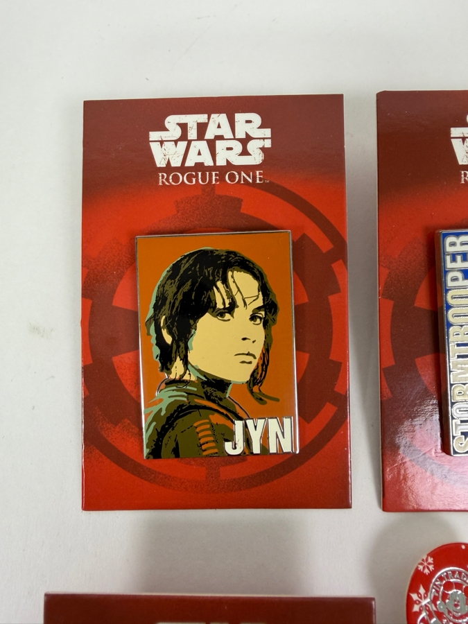 Disney Star Wars Pin Set - Rogue One Character Collection And 2016 Holiday Christmas AT-AT Reindeer With Scarf Enamel Trading Pins [Photo 2]