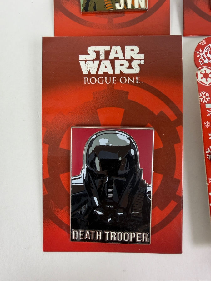 Disney Star Wars Pin Set - Rogue One Character Collection And 2016 Holiday Christmas AT-AT Reindeer With Scarf Enamel Trading Pins [Photo 4]