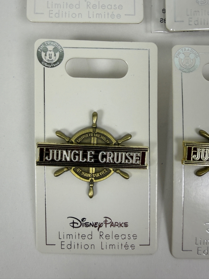 Disney Parks Limited Release Pin Set - Earth Day 2021 Moana Te Fiti 3-D, Fantasia Wishes Come True Blue Sorcerer Hat & Jungle Cruise Ship Wheel Logo Pins
 [Photo 4]