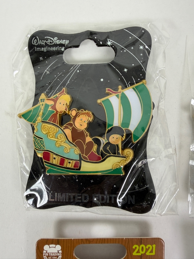 Disney Parks Limited Edition Pin Set - WDI Lost Boys In Jolly Roger Boats, Mr. Toad’s Wild Ride Cuckoo Clock & Mr. Toad Charming Characters Collectibles [Photo 5]