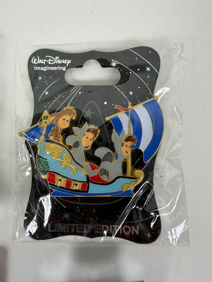 Disney Parks Limited Edition Pin Set - WDI Lost Boys In Jolly Roger Boats, Mr. Toad’s Wild Ride Cuckoo Clock & Mr. Toad Charming Characters Collectibles [Photo 4]