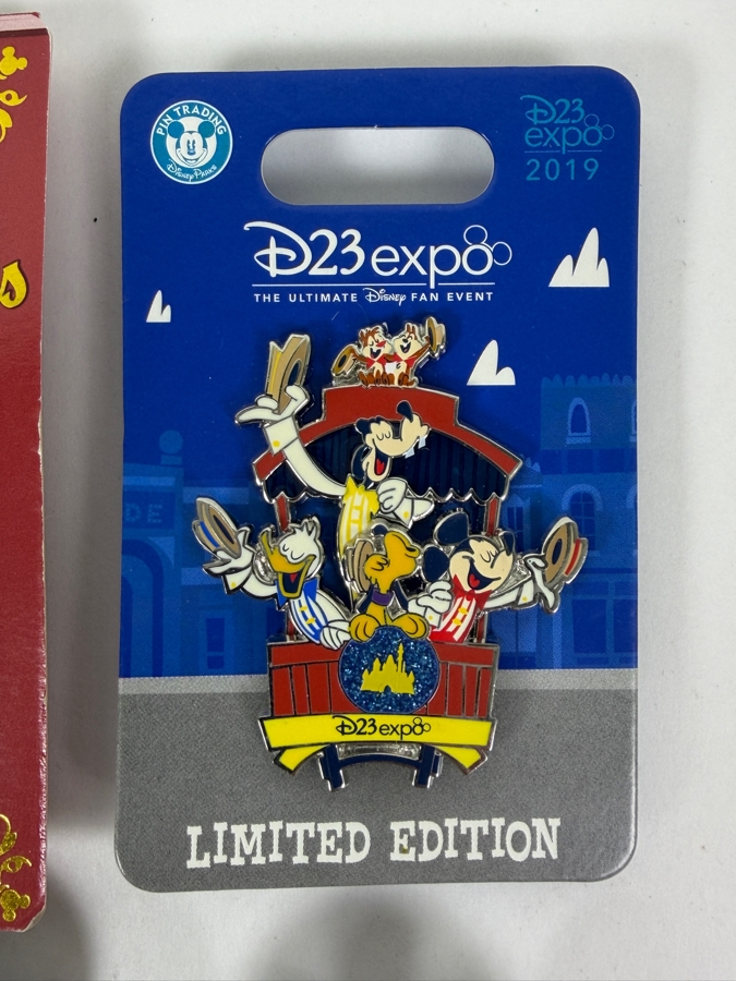 Disney Pin Trading Limited Edition Set - Pop-Up Books Wind In The Willows LE 4000, D23 Expo 2019 Dapper Trolley LE 1500, Presidents’ Day 2010 & Mickey’s All-American Festival [Photo 3]