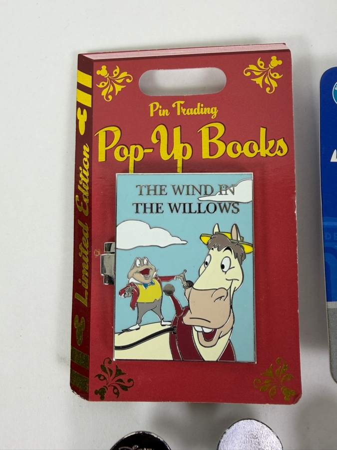 Disney Pin Trading Limited Edition Set - Pop-Up Books Wind In The Willows LE 4000, D23 Expo 2019 Dapper Trolley LE 1500, Presidents’ Day 2010 & Mickey’s All-American Festival [Photo 5]