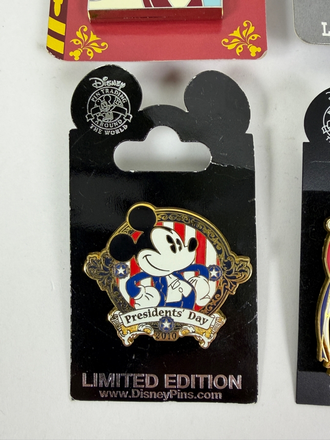 Disney Pin Trading Limited Edition Set - Pop-Up Books Wind In The Willows LE 4000, D23 Expo 2019 Dapper Trolley LE 1500, Presidents’ Day 2010 & Mickey’s All-American Festival [Photo 2]