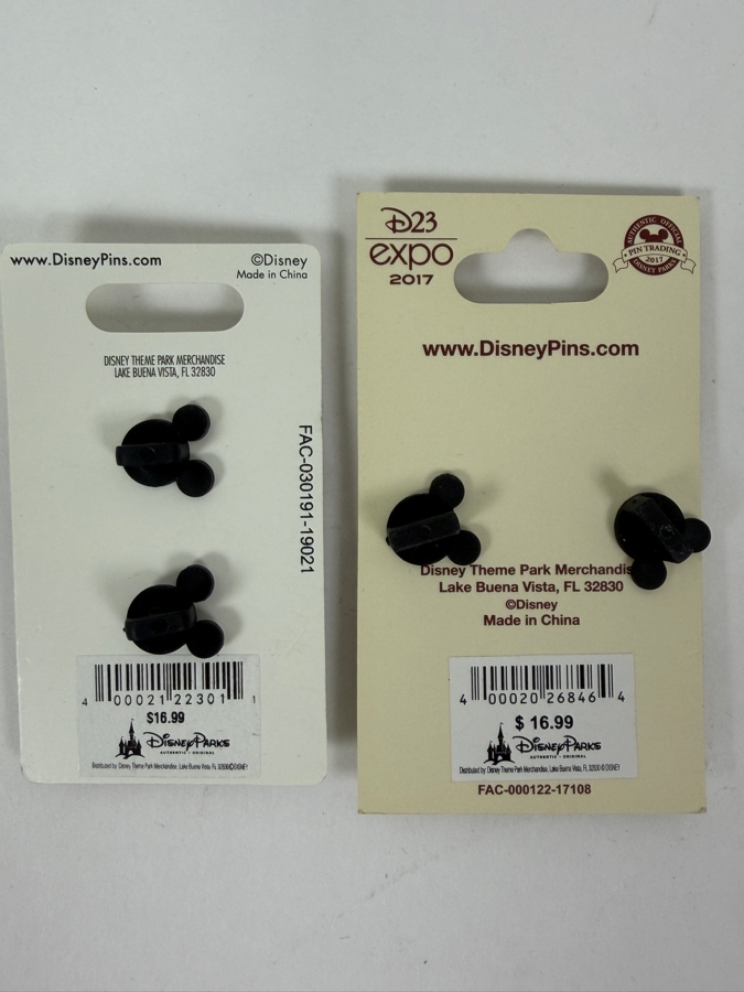 Disney Parks Limited Edition Pin Set - Disneyland Bat Day 2019 Hexagon Bat Logo & D23 Expo 2017 Pirates Of The Caribbean 50th Anniversary Logo [Photo 4]