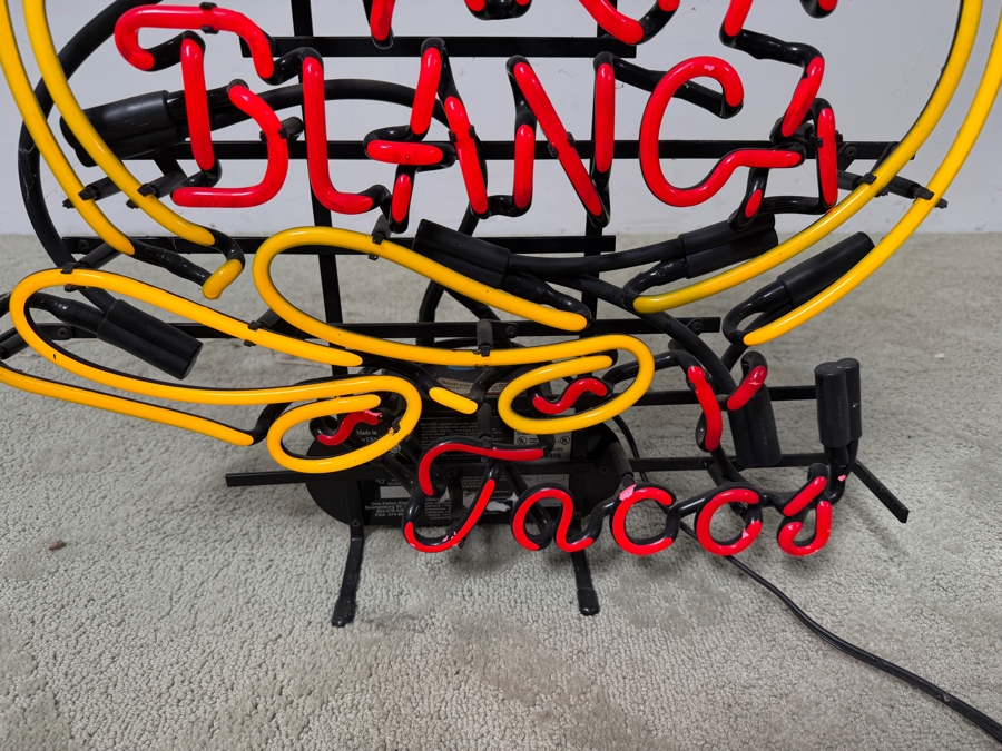 Carta Blanca Beer And Tacos Vintage-Style Glass Neon Sign With Black Metal Frame And Multi-Colored Tubing 21'W X 21'H X 6'D (RSF) [Photo 3]