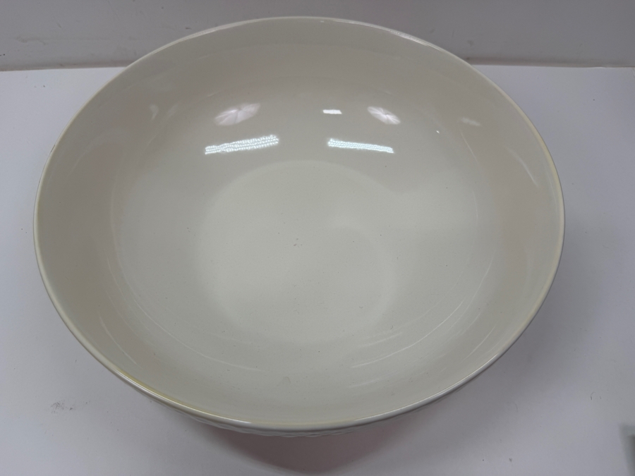West Elm White Textured Ceramic Serving Bowl 12'W X 4'H (HA) [Photo 2]