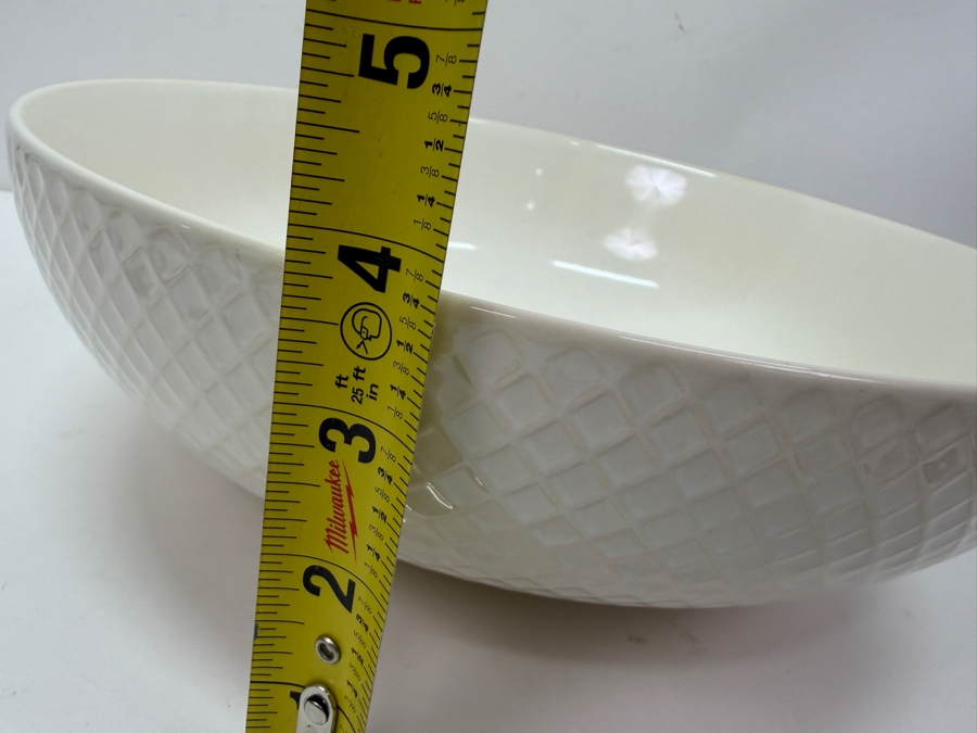 West Elm White Textured Ceramic Serving Bowl 12'W X 4'H (HA) [Photo 6]