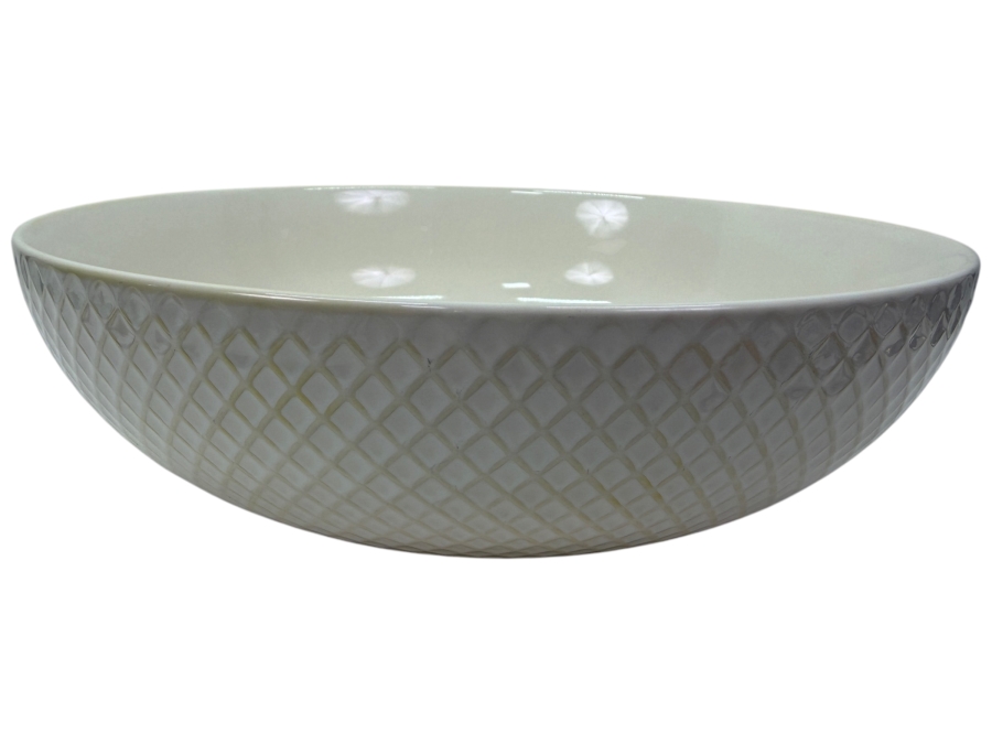 West Elm White Textured Ceramic Serving Bowl 12'W X 4'H (HA)
