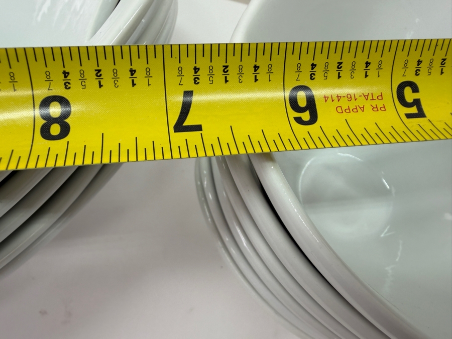 Crate & Barrel Kai White Porcelain Noodle And Soup Bowls With Integrated Cutout Handles 10.5'W And 6.25'W (HA) [Photo 7]