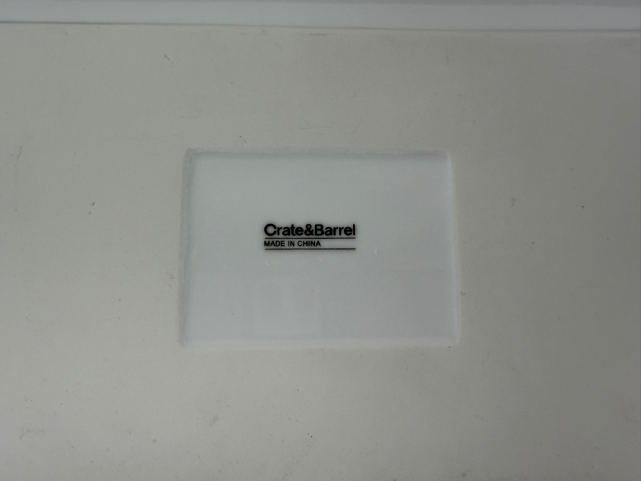 (2) Crate & Barrel White Rectangular Porcelain Serving Platters 15'W X 8'D (HA) [Photo 5]