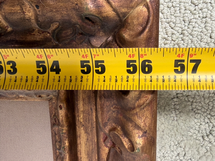 Pair Of Framed Antique French Aubusson Verdure Tapestry Textiles Featuring Botanical Scenes In Giltwood Style Frame 56'W X 45'H (RSF) [Photo 6]