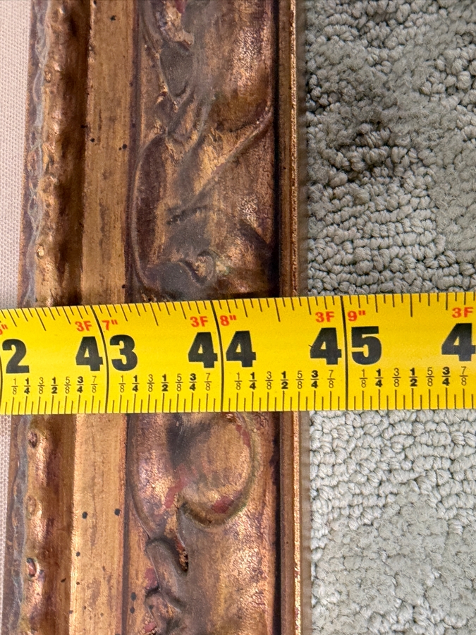 Pair Of Framed Antique French Aubusson Verdure Tapestry Textiles Featuring Botanical Scenes In Giltwood Style Frame 56'W X 45'H (RSF) [Photo 7]