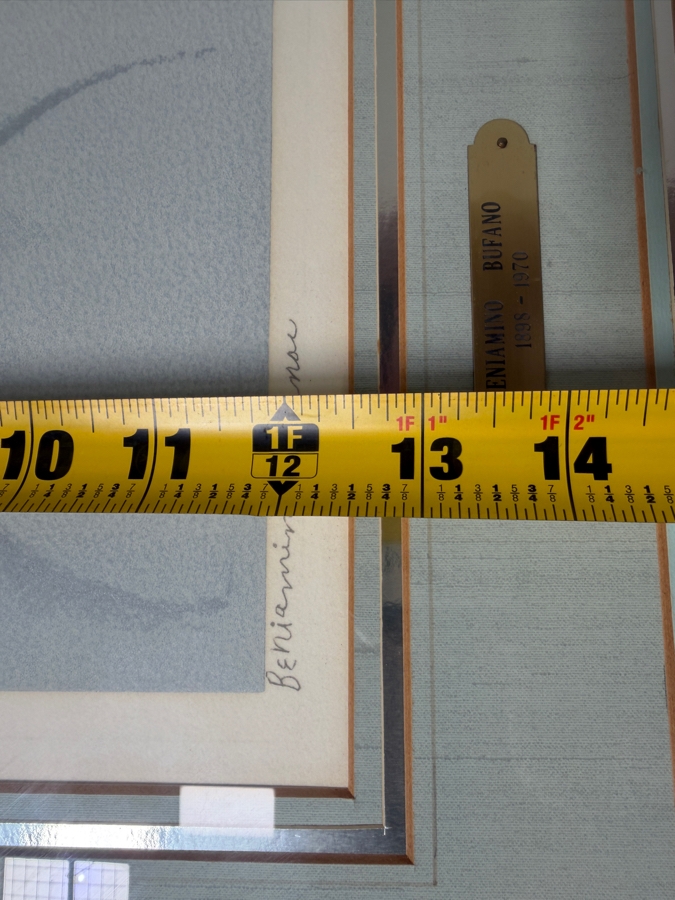 Beniamino Bufano (1886–1970) 'Owl' Color Lithograph Signed Bottom Left Modernist Print, Circa 1960 8'W X12'H Framed: 25'W X 31'H (RSF) [Photo 9]