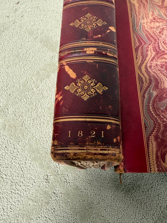 (3) Antique 1821 Oversized Hardcover Books Volumes I, II & III: Portraits Of Illustrious Personages Of Great Britain Engraved From Authentic Pictures By Edmund Lodge Published by Lackington, Hughes, Harding, Mavor & Lepard In London 11.5W X 17.5H (RSF) [Photo 5]