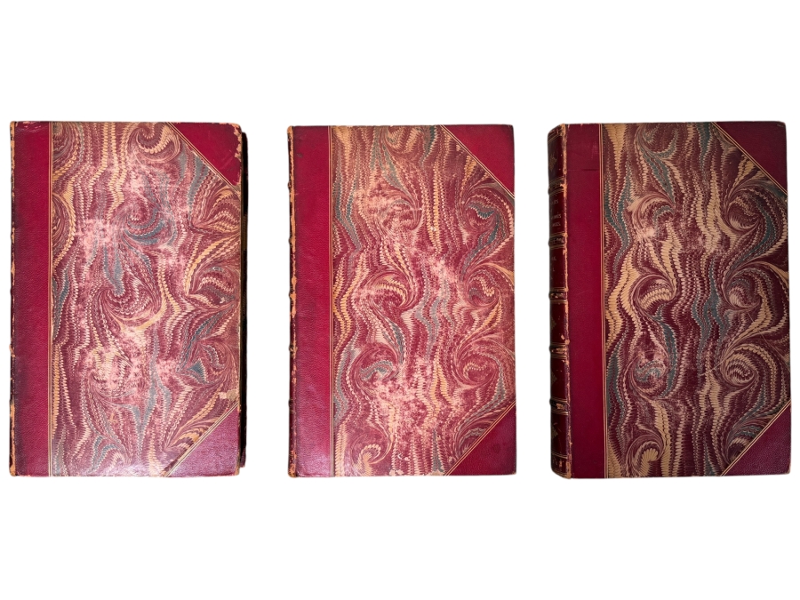 (3) Antique 1821 Oversized Hardcover Books Volumes I, II & III: Portraits Of Illustrious Personages Of Great Britain Engraved From Authentic Pictures By Edmund Lodge Published by Lackington, Hughes, Harding, Mavor & Lepard In London 11.5W X 17.5H (RSF)