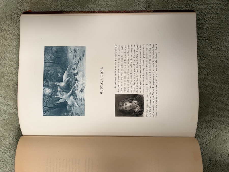 Pair Of Antique 1883 Oversized Hardcover Books Volumes I & II: Society Of French Aquarellists Illustrated With Plates In Photogravure American Edition Published By Goupil & Co. Paris, France Featuring Artists Such As Gustave Doré 13W X 17.5H X 2D (RSF) [Photo 12]