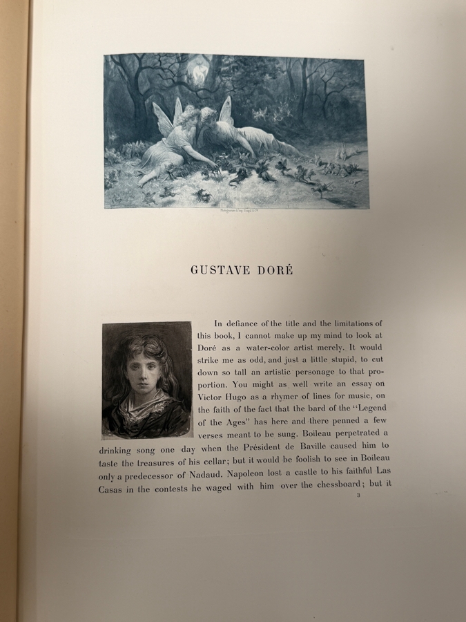 Pair Of Antique 1883 Oversized Hardcover Books Volumes I & II: Society Of French Aquarellists Illustrated With Plates In Photogravure American Edition Published By Goupil & Co. Paris, France Featuring Artists Such As Gustave Doré 13W X 17.5H X 2D (RSF) [Photo 13]