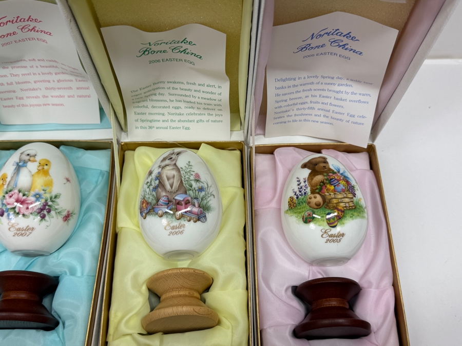 (10) Vintage Noritake Limited Edition Bone China Collectible Easter Eggs With Original Boxes From Years: 2000-2008 And 2010 [Photo 8]