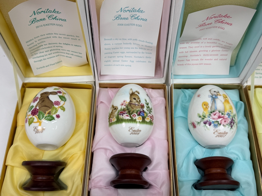 (10) Vintage Noritake Limited Edition Bone China Collectible Easter Eggs With Original Boxes From Years: 2000-2008 And 2010 [Photo 6]