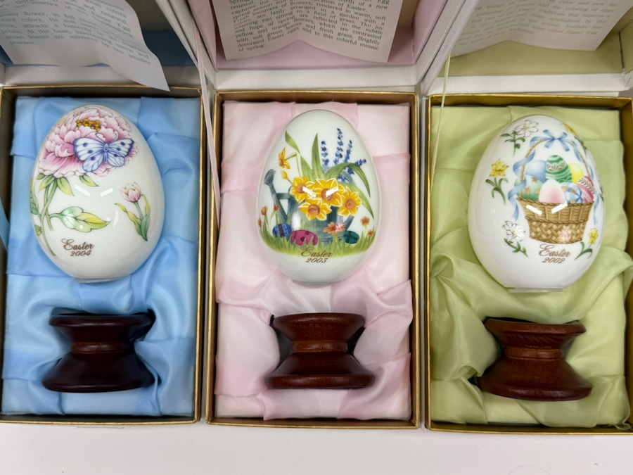 (10) Vintage Noritake Limited Edition Bone China Collectible Easter Eggs With Original Boxes From Years: 2000-2008 And 2010 [Photo 4]