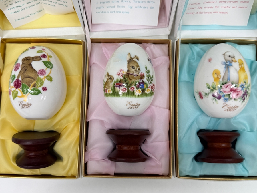 (10) Vintage Noritake Limited Edition Bone China Collectible Easter Eggs With Original Boxes From Years: 2000-2008 And 2010 [Photo 7]