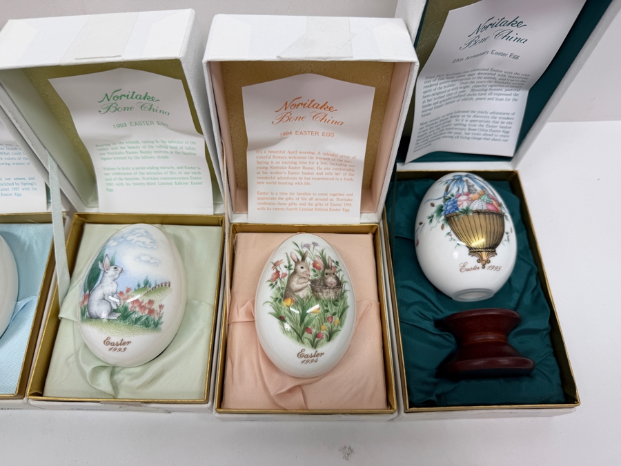 (10) Vintage Noritake Limited Edition Bone China Collectible Easter Eggs With Original Boxes From Years: 1991-1999 And 2009 [Photo 3]