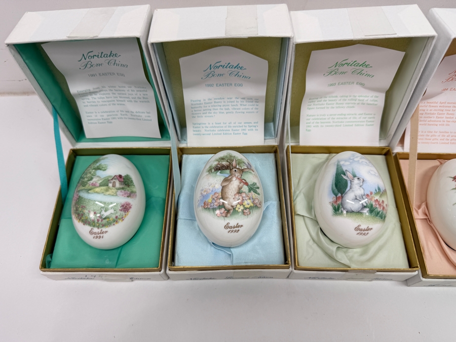 (10) Vintage Noritake Limited Edition Bone China Collectible Easter Eggs With Original Boxes From Years: 1991-1999 And 2009 [Photo 2]