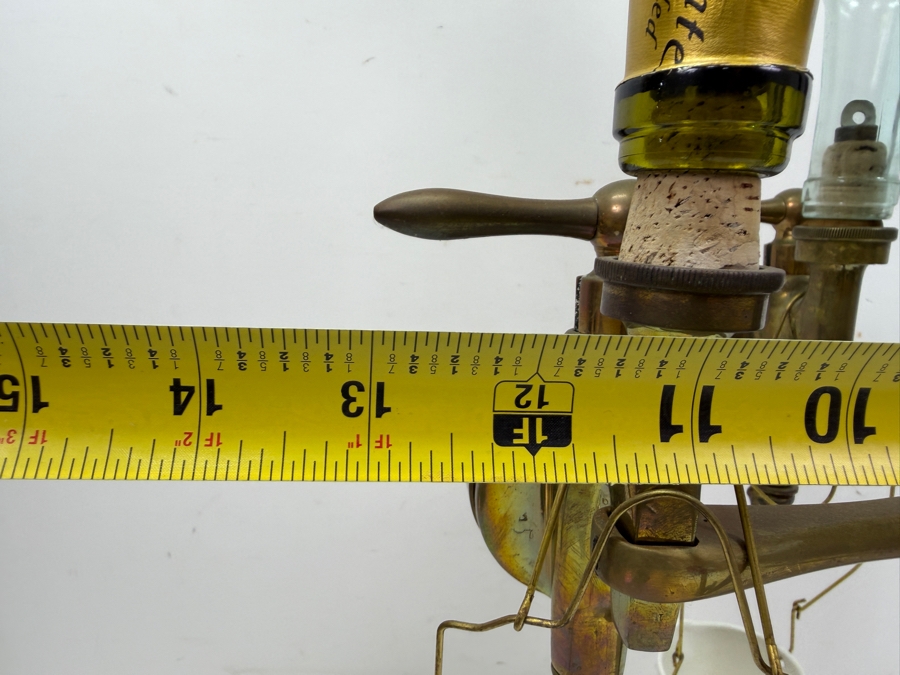 Antique Brass Triple Gaskell & Chambers Optic Pearl Liquor Dispenser On A Weighted Base 13W X 24H (RSF) [Photo 10]