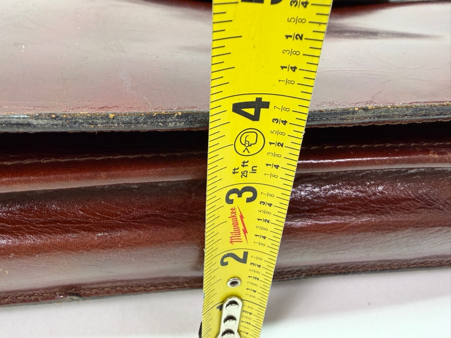 Bosca Old Leather Partners Briefcase In Hand-Stained Dark Brown Italian Vegetable-Tanned Leather With Brass Lock Clasp Retailed $750 (RSF)


 [Photo 9]