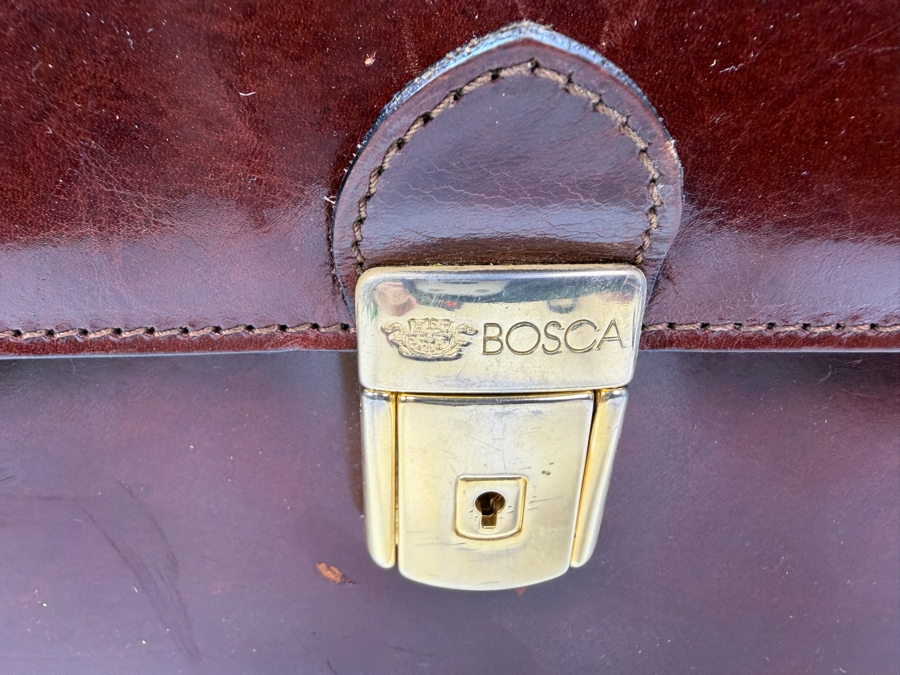 Bosca Old Leather Partners Briefcase In Hand-Stained Dark Brown Italian Vegetable-Tanned Leather With Brass Lock Clasp Retailed $750 (RSF)


 [Photo 2]