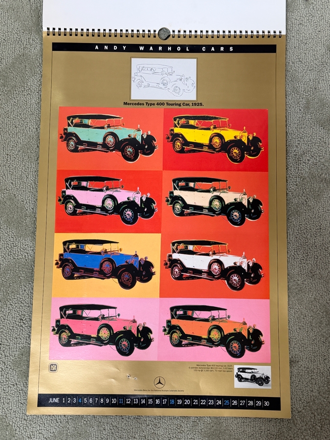 Rare Vintage 1989 Andy Warhol Cars Mercedes-Benz Promotional Pop Art Centennial Anniversary Calendar 14.5 X 22 (LJ) [Photo 8]