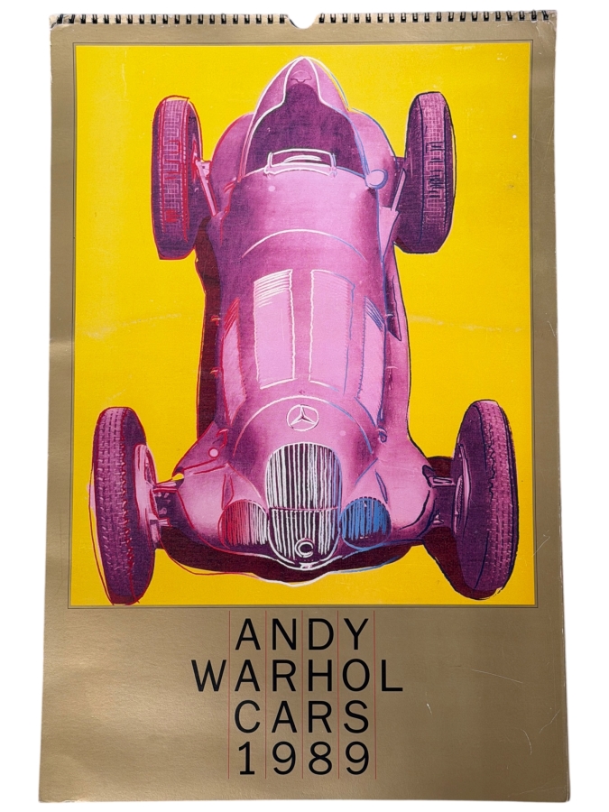 1989 Andy Warhol Cars Calendar Featuring The 1937 Mercedes-Benz W125 Grand Prix Car Offset Lithograph - Some Damage To Some Of The Sheets 14.5 X 22 (LJ)