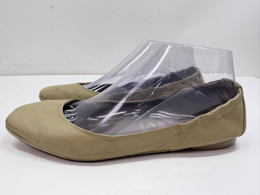 Yves Saint Laurent Rive Gauche Vintage Square Toe Leather Ballet Flats Size 38 Made In Italy Original Retail $595 (HA) [Photo 2]