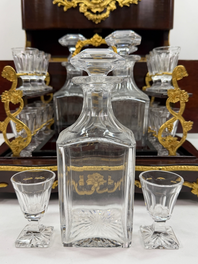 19th-Century French Napoleon III Marquetry Tantalus Liquor Cabinet Featuring A Hand-Painted Porcelain Plaque And Gilt Bronze Mounts 14'W X 10'D X 14'H (RSF) [Photo 14]