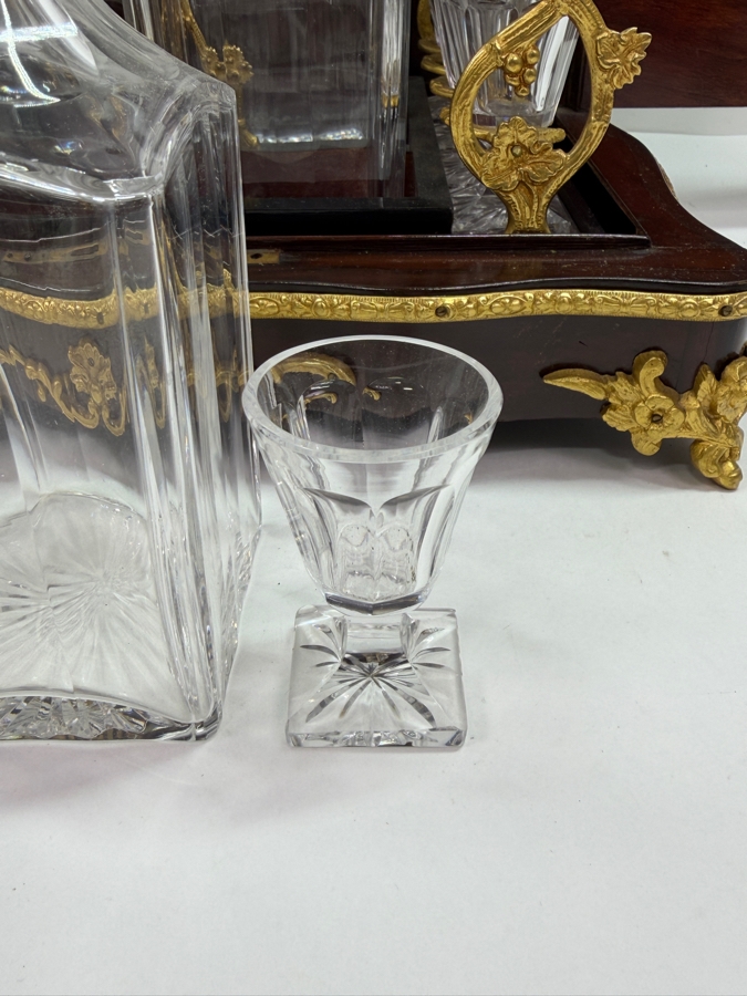 19th-Century French Napoleon III Marquetry Tantalus Liquor Cabinet Featuring A Hand-Painted Porcelain Plaque And Gilt Bronze Mounts 14'W X 10'D X 14'H (RSF) [Photo 16]