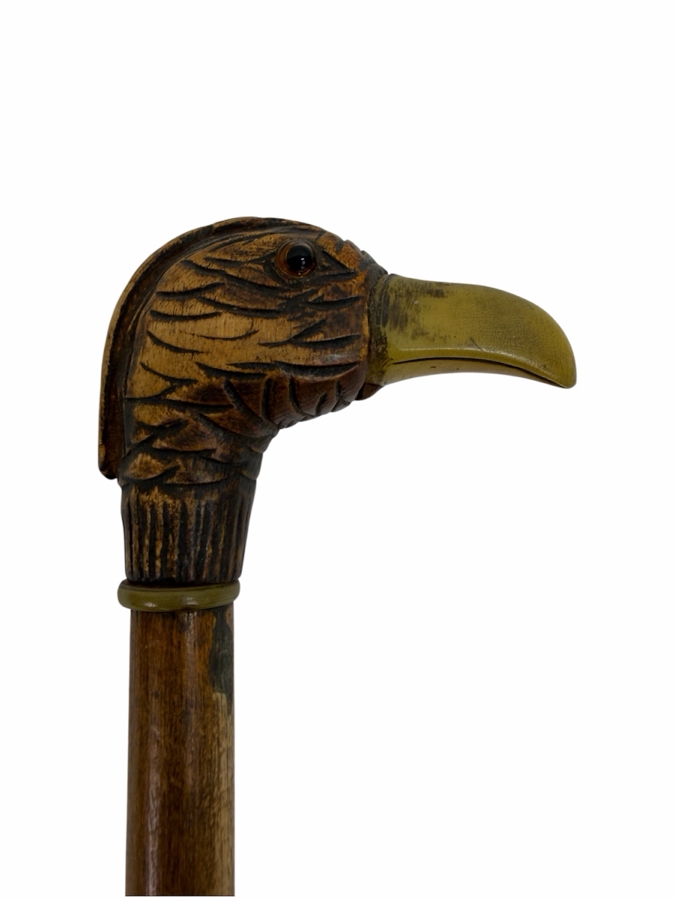 Just Added - Antique Victorian Carved Bird Head Child's Dress Cane Walking Stick 25'L (RSF) [Photo 2]