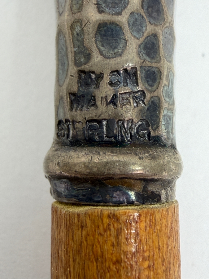 Just Added - Antique Victorian Sterling Silver Handle Child's Dress Cane Walking Stick 25'L (RSF) [Photo 6]
