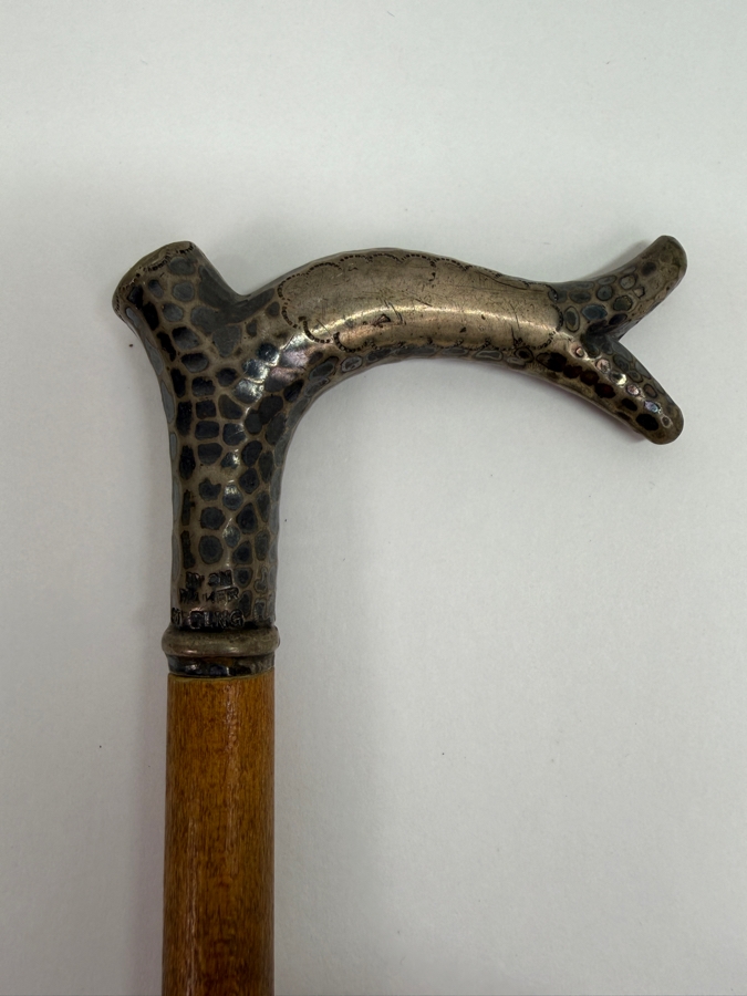 Just Added - Antique Victorian Sterling Silver Handle Child's Dress Cane Walking Stick 25'L (RSF) [Photo 4]