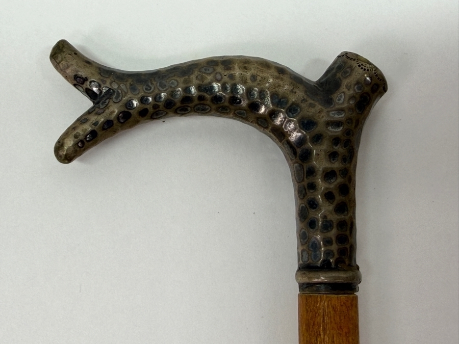 Just Added - Antique Victorian Sterling Silver Handle Child's Dress Cane Walking Stick 25'L (RSF) [Photo 9]
