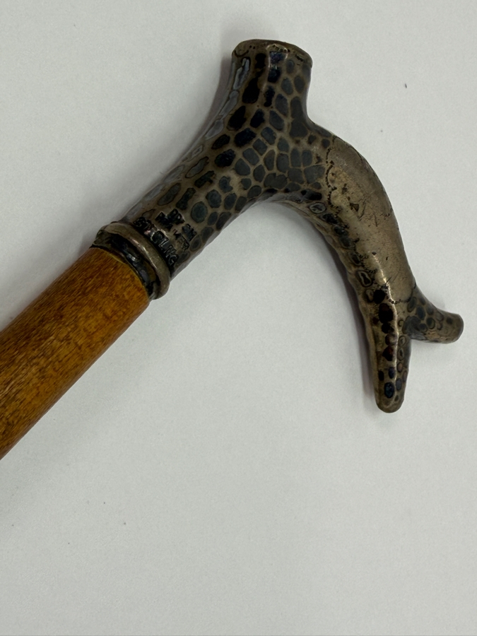 Just Added - Antique Victorian Sterling Silver Handle Child's Dress Cane Walking Stick 25'L (RSF) [Photo 11]