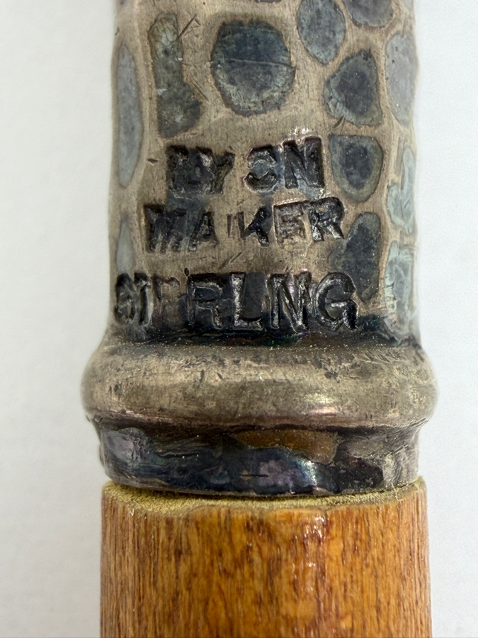 Just Added - Antique Victorian Sterling Silver Handle Child's Dress Cane Walking Stick 25'L (RSF) [Photo 7]