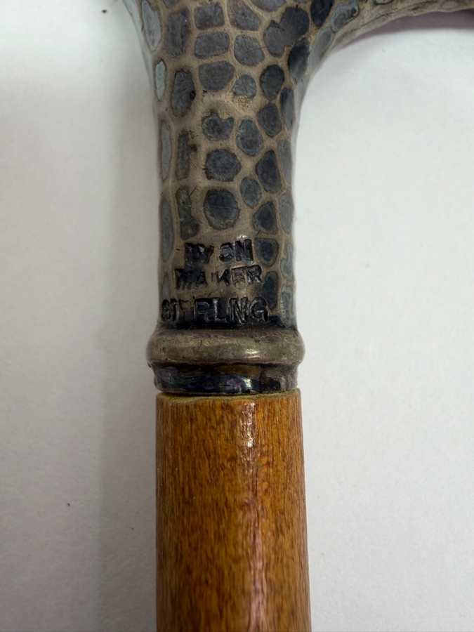 Just Added - Antique Victorian Sterling Silver Handle Child's Dress Cane Walking Stick 25'L (RSF) [Photo 5]