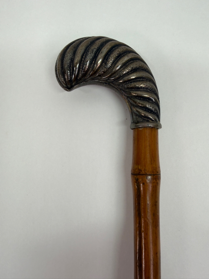 Just Added - Antique Victorian Silverplate Handle Child's Dress Cane Walking Stick 25'L (RSF) [Photo 4]