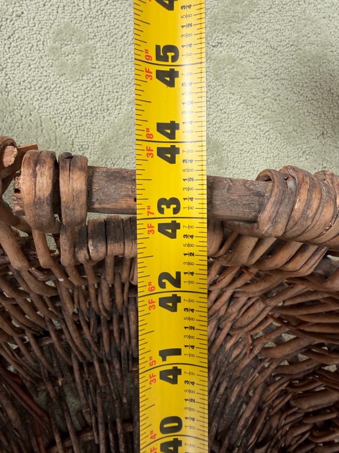 Just Added - Large Antique French Grape Harvest Basket 44L X 20D X 14H (RSF) [Photo 7]
