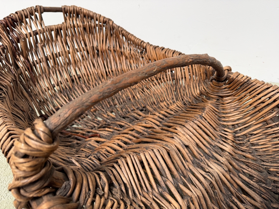 Just Added - Large Antique French Grape Harvest Basket 44L X 20D X 14H (RSF) [Photo 5]