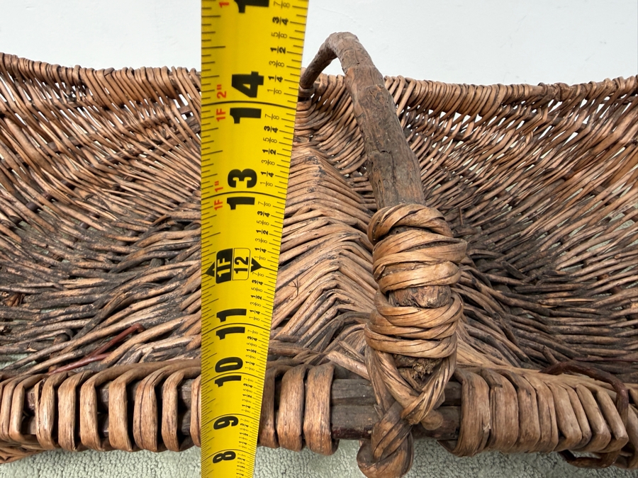 Just Added - Large Antique French Grape Harvest Basket 44L X 20D X 14H (RSF) [Photo 9]